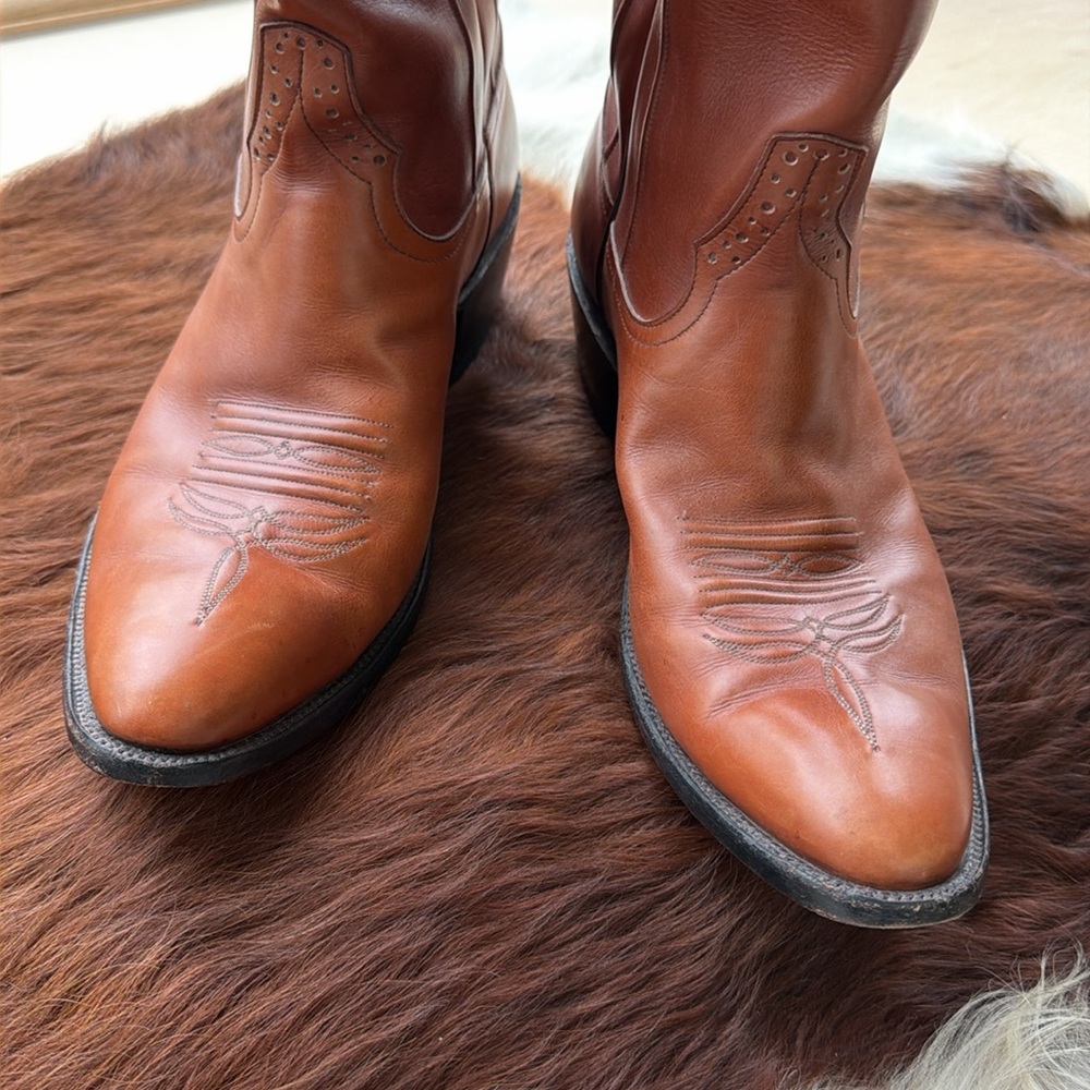 Rios of Mercedes Classic Brown Leather Cowboy Boots - Picture 8 of 9